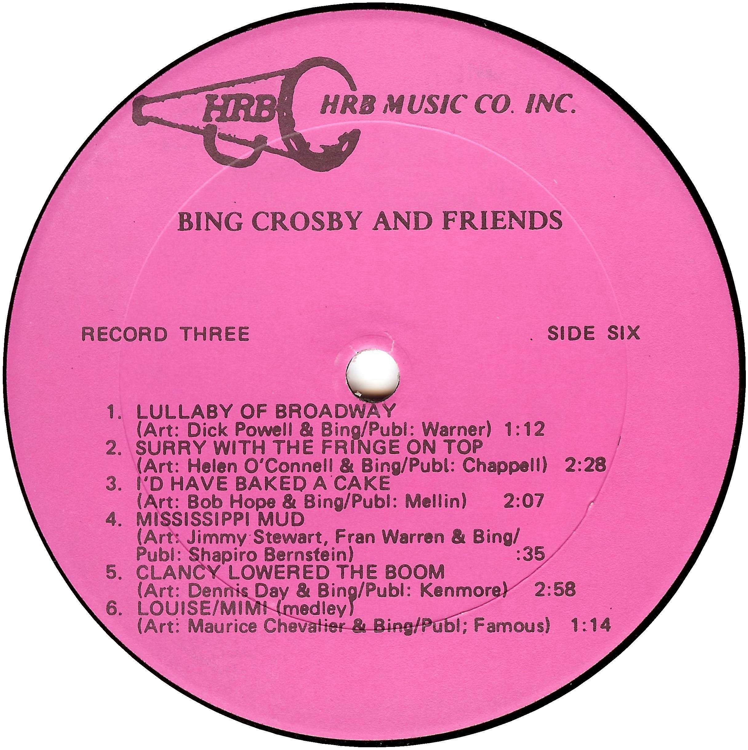 Bing Crosby & friends.label